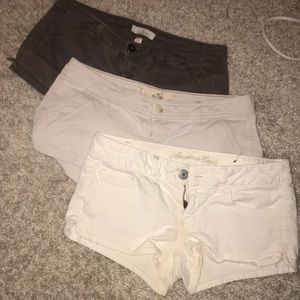 Lot of 3 shorts Hollister & American Eagle